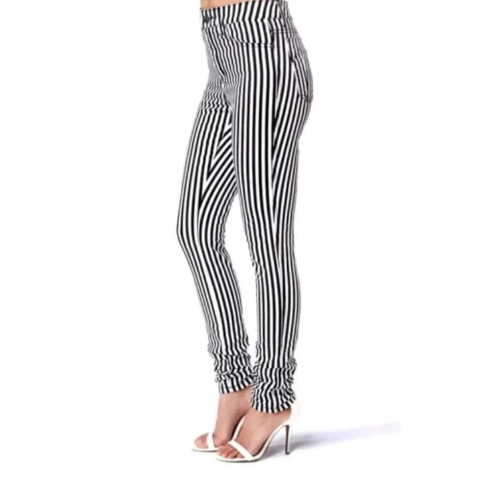 005 Daang Goodman Tripp NYC black white striped skinny denim jean size 25
